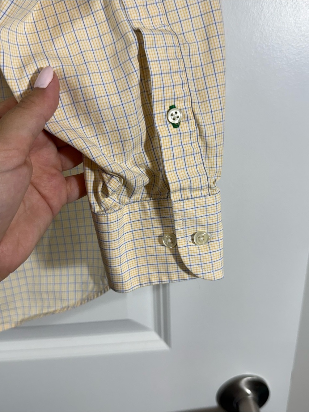 Vintage Tommy Hilfiger American Classics Dress Shirt Yellow/Blue Check - Picture 13 of 15